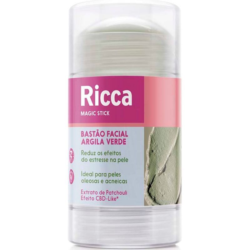 bastão facial ricca magic stick argila verde