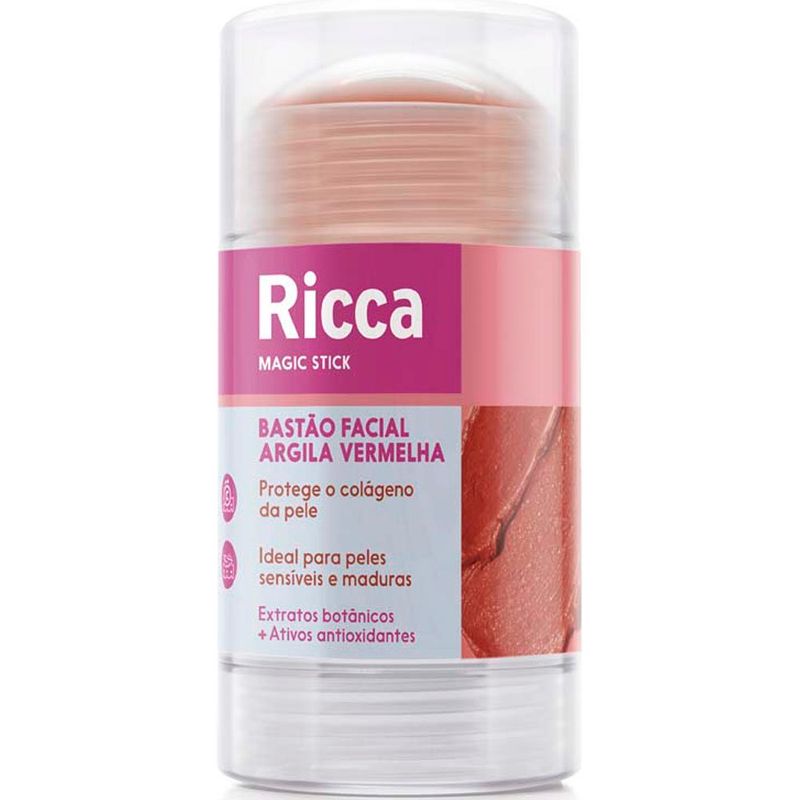 bastão facial ricca magic stick argila vermelha