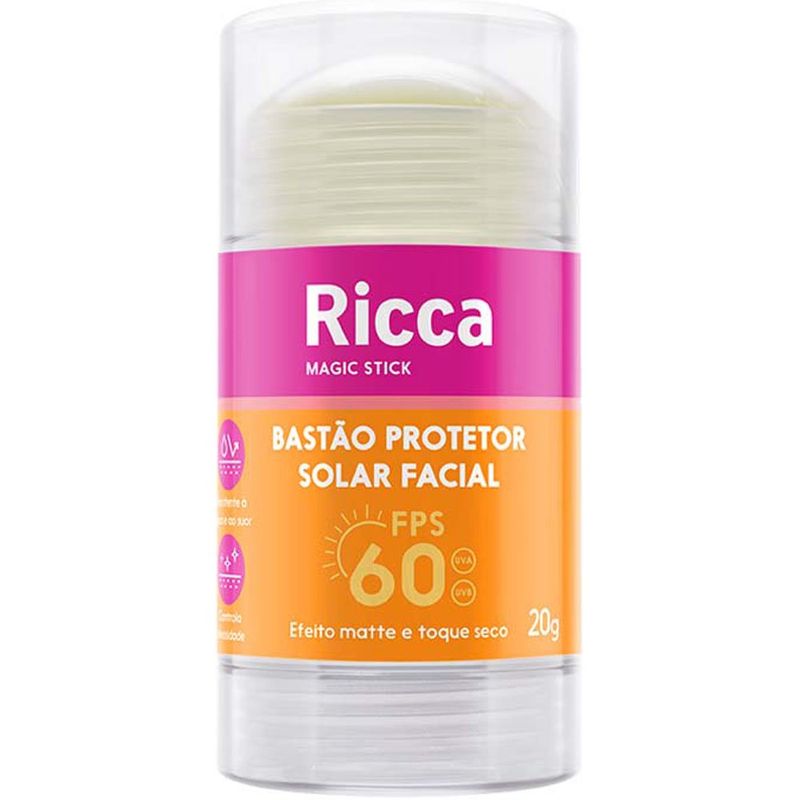 bastão protetor solar facial ricca magic stic fps60 20g