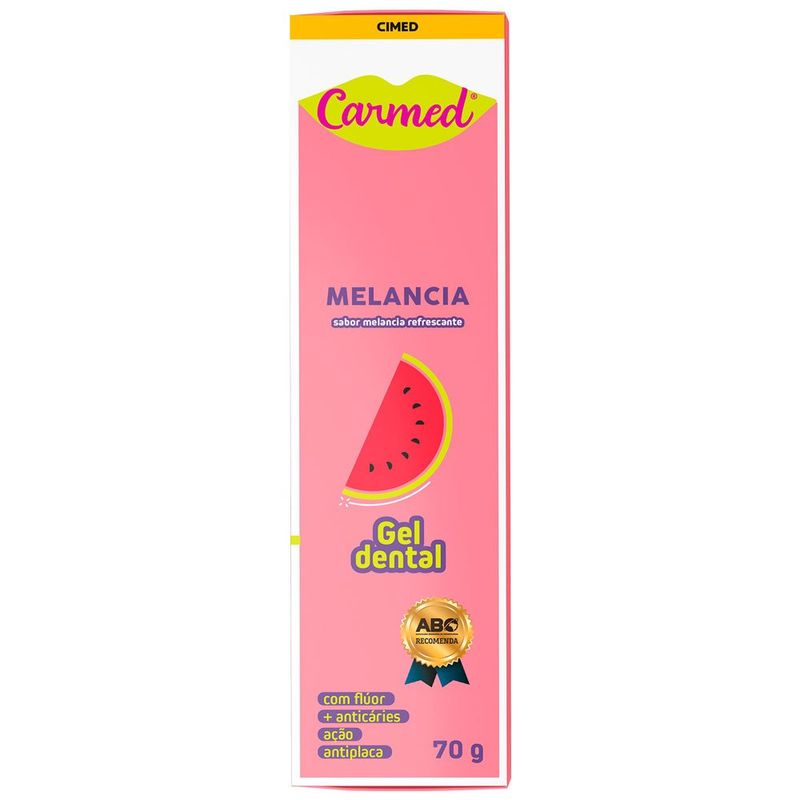 gel dental carmed melancia com flúor 70g