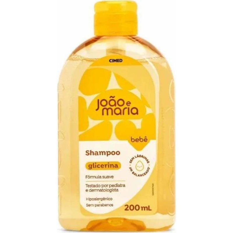 shampoo bebê joão e maria glicerina 200ml cimed