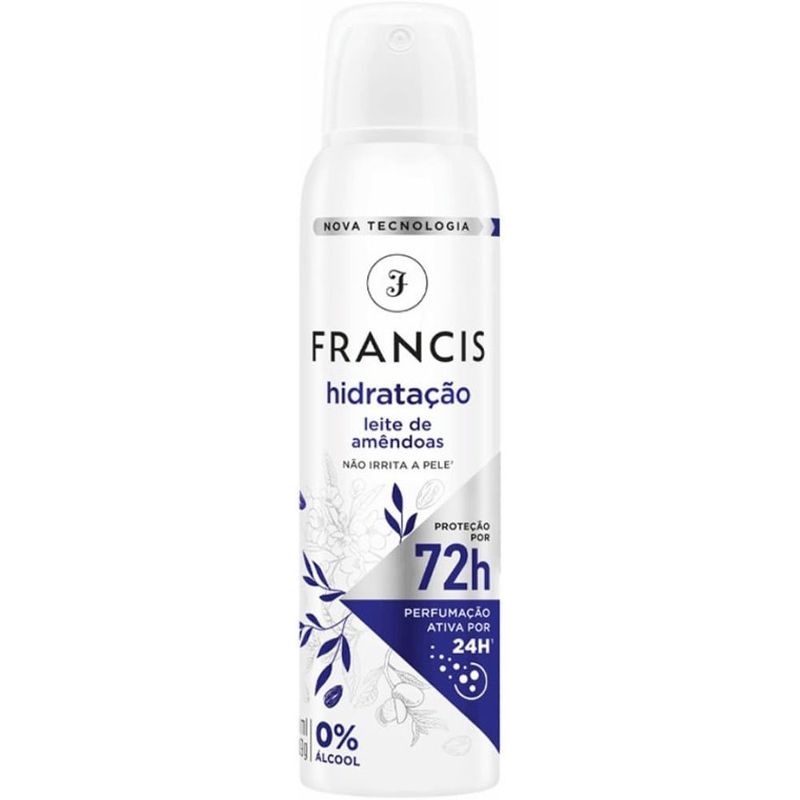 desodorante aerosol francis hidratação leite de amêndoas 150ml