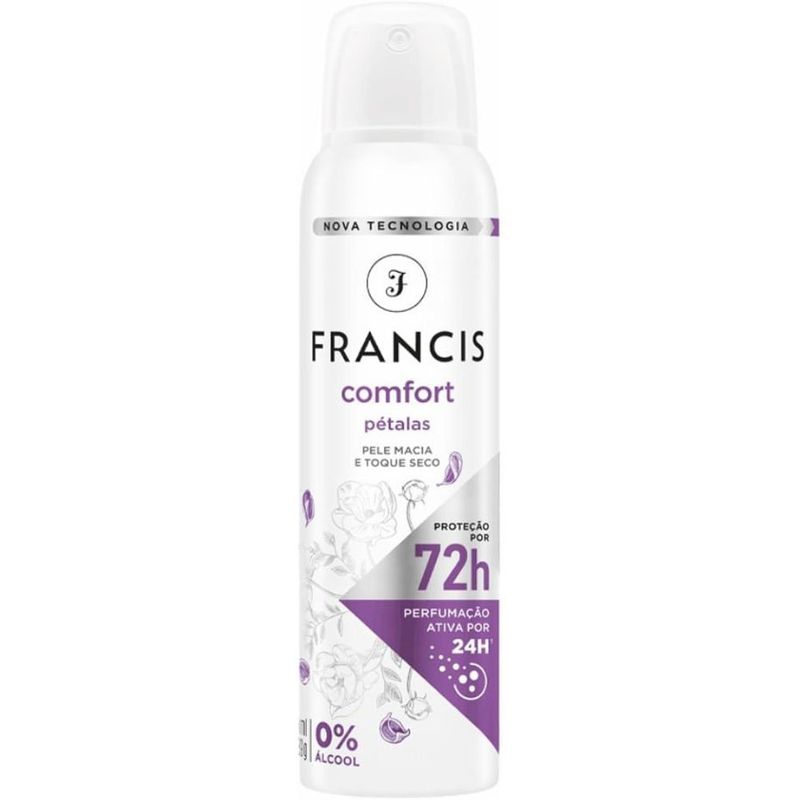 desodorante aerosol francis comfort pétalas 150ml