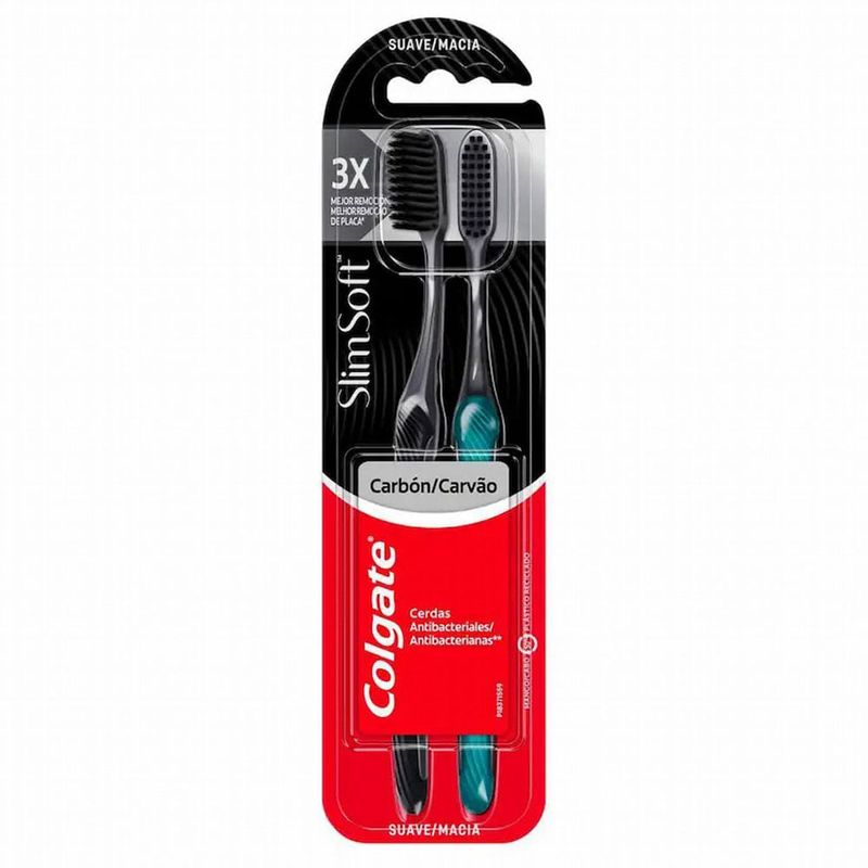 escova dental colgate slim soft black 2 pack