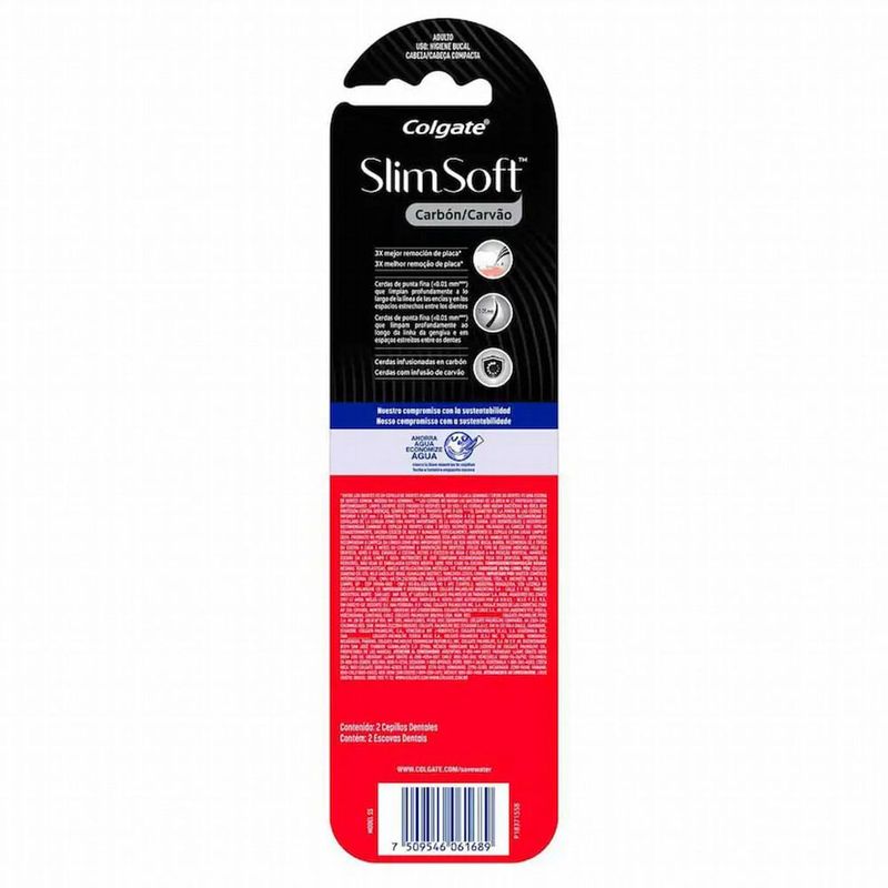 escova dental colgate slim soft black 2 pack