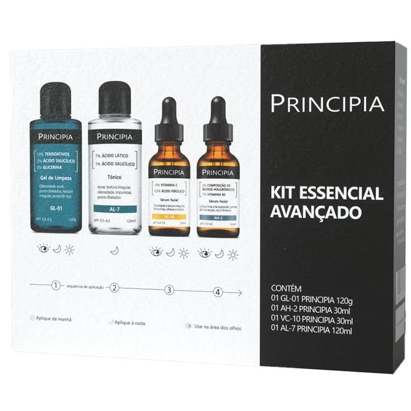 kit essencial avançado gl-01 + al-7 + ah-2 + vc-10 principia