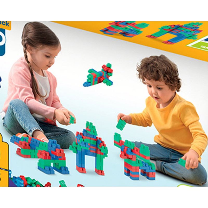 bloco monta mais blocolândia click 120 peças 4 peças dismat xk107