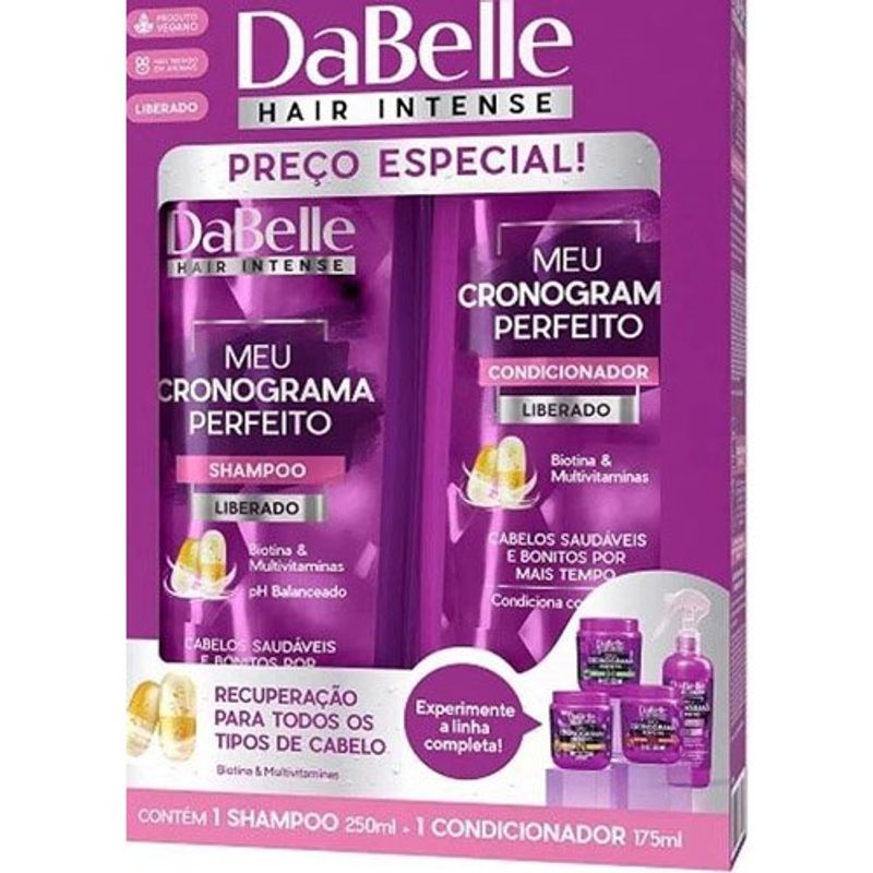 kit shampoo e condicionador meu cronograma perfeito dabelle