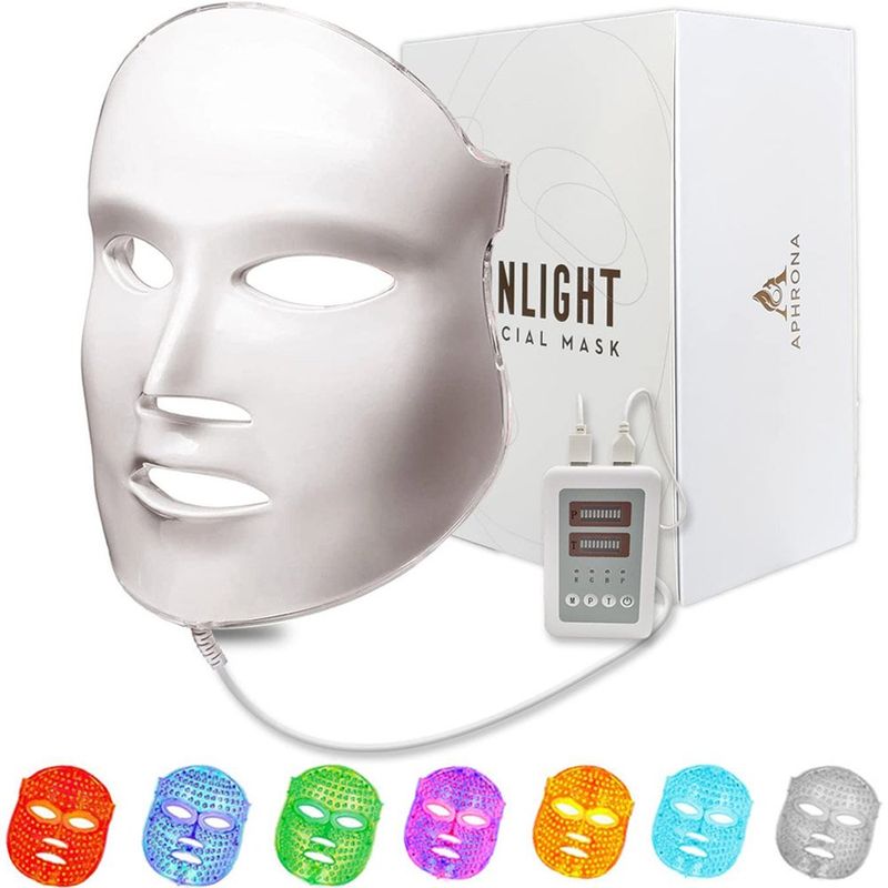 máscara facial led 7 cores aphrona branca a-mbi