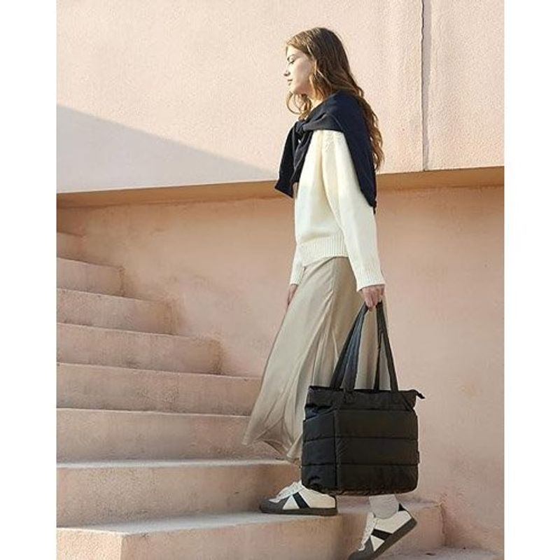 bolsa tote acolchoada bagsmart preto a-mbi