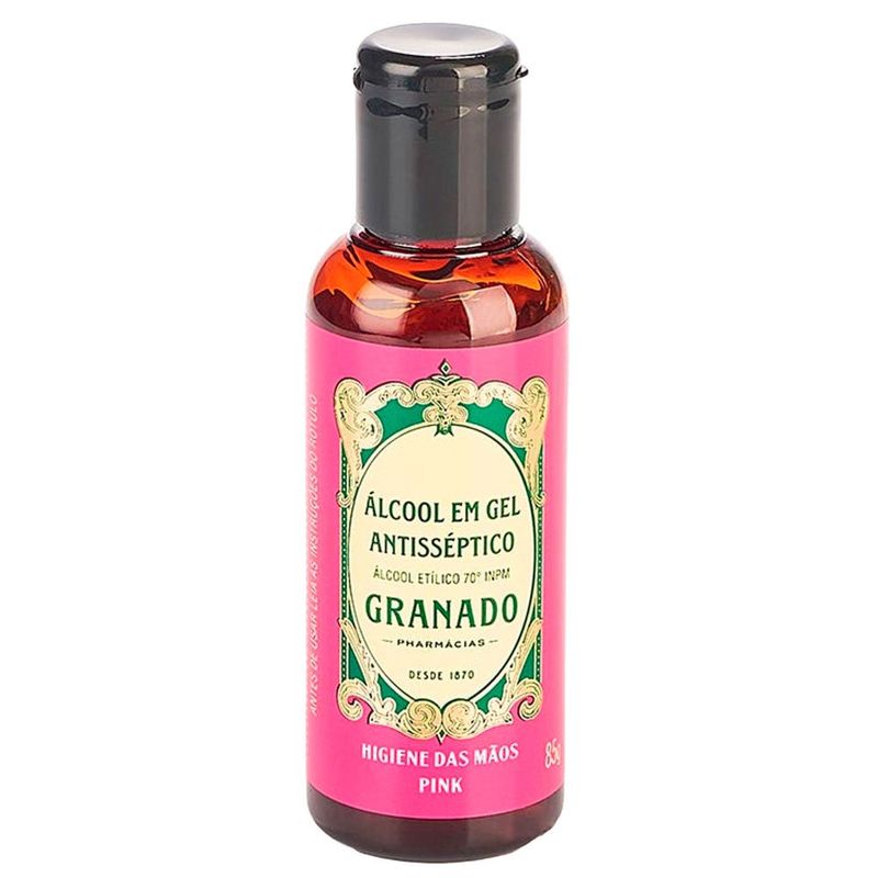 álcool em gel antisséptico granado pink 85g