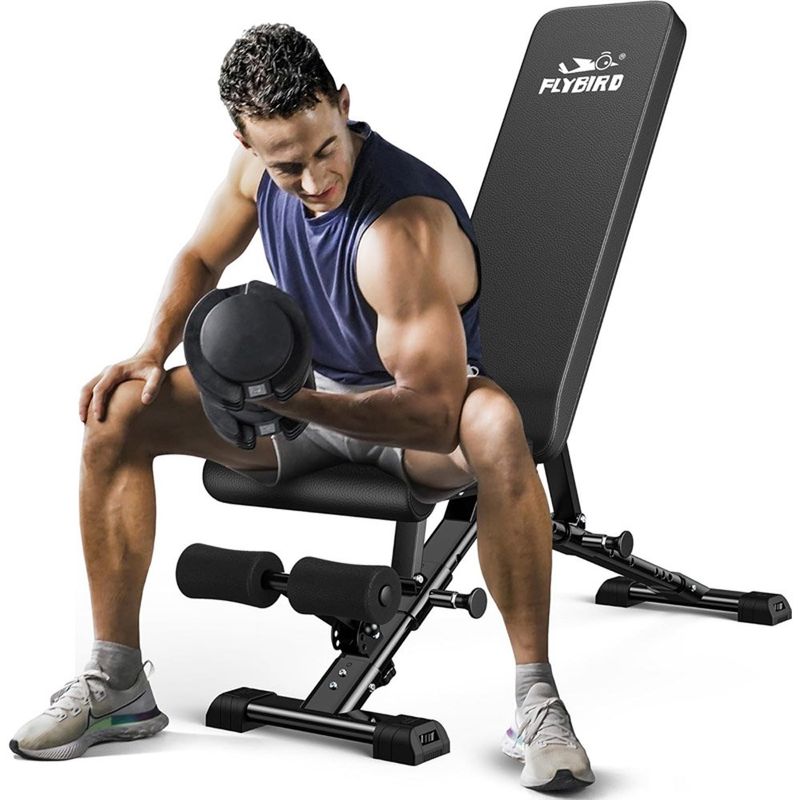 banco de musculação ajustável e dobrável flybird preto a-mbi