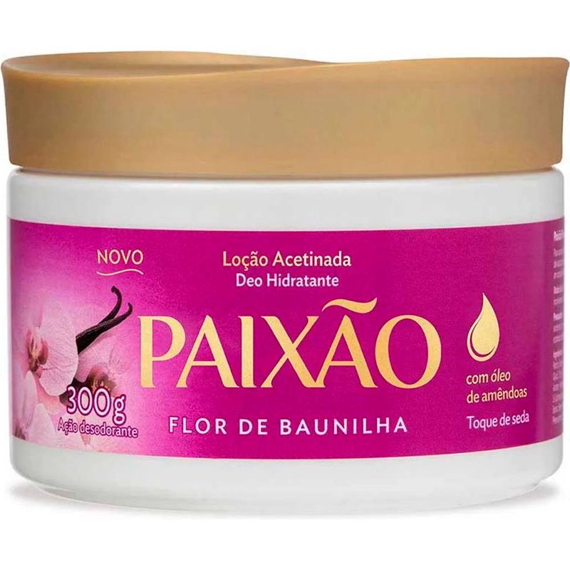loção hidratante corporal paixão flor de baunilha 300g