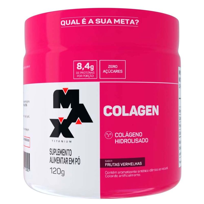 colágeno hidrolisado max titanium frutas vermelhas 120g
