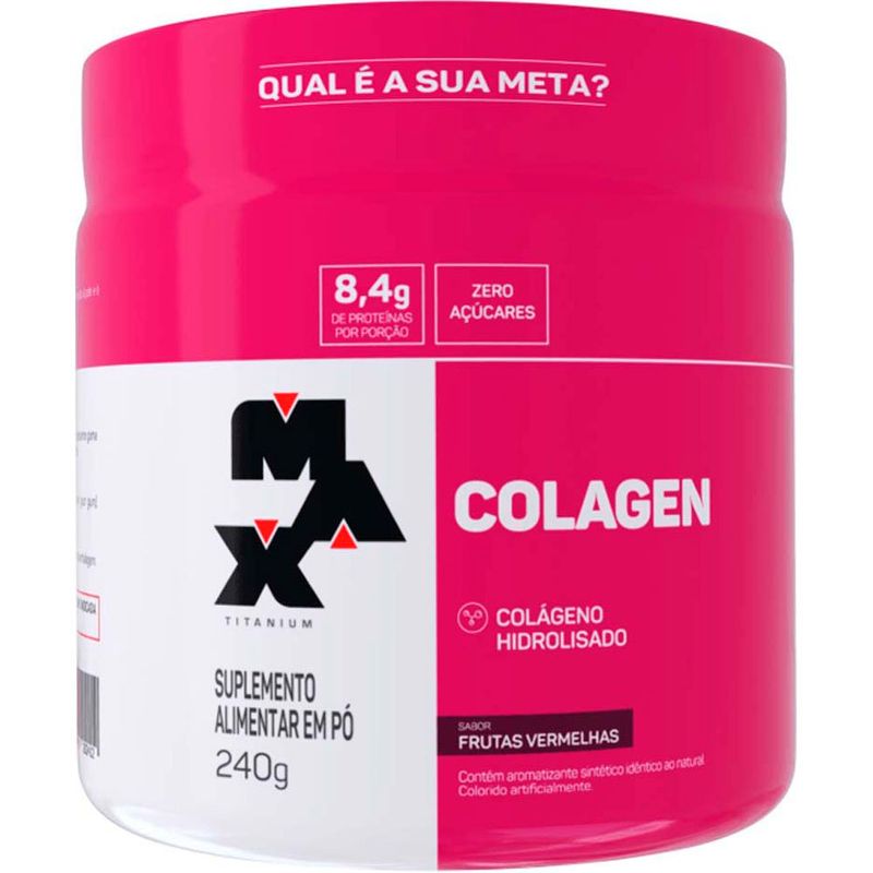 colágeno hidrolisado max titanium frutas vermelhas 240g