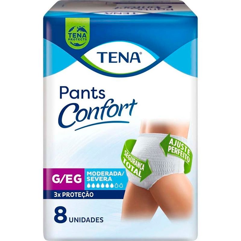 roupa íntima tena tamanho g/eg 8 unidades
