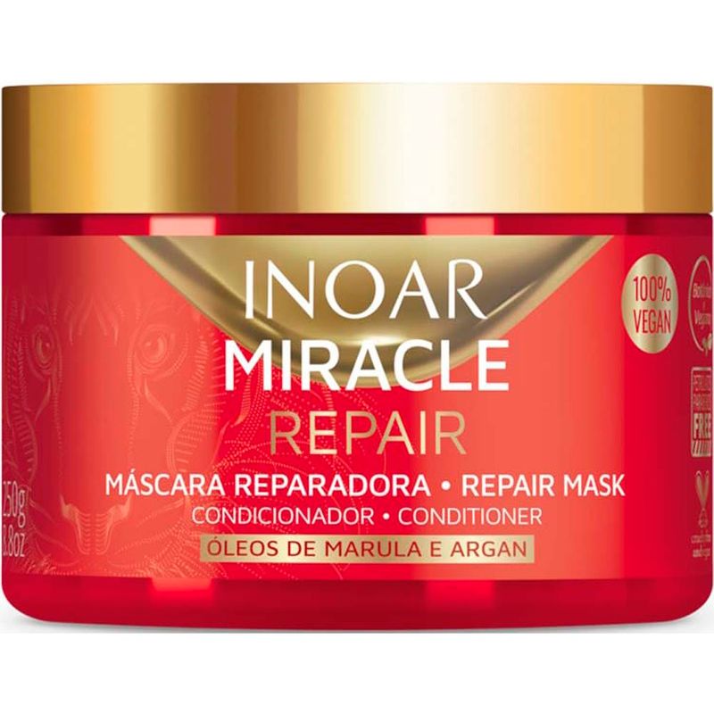 máscara reparadora capilar inoar miracle repair 250g
