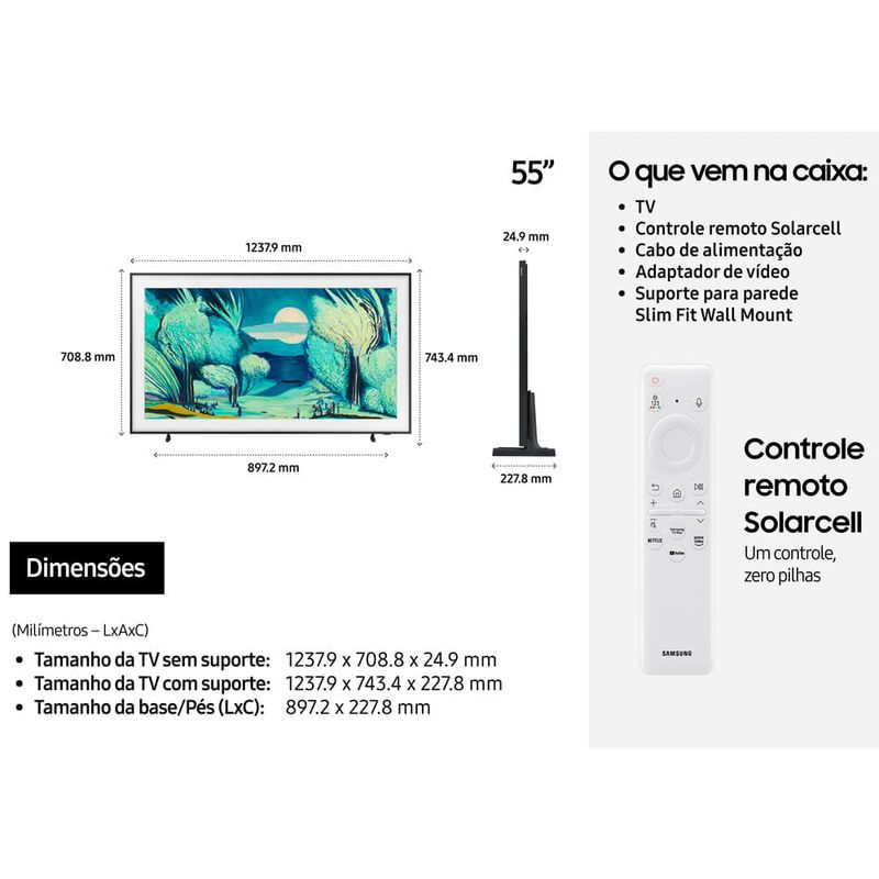 smart tv 4k 55" samsung qled ultra the frame qn55ls03f