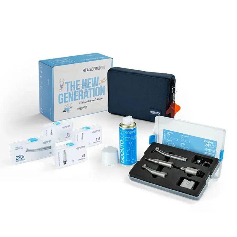 kit acadêmico odontológico schuster peças de mão s4 push lite (mp)