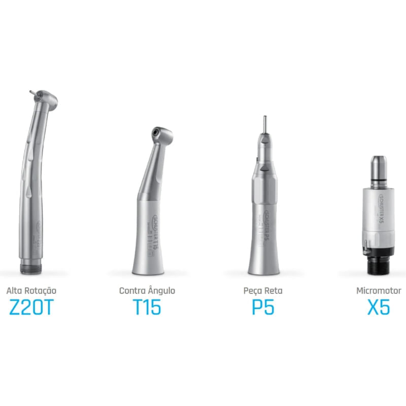 kit acadêmico odontológico schuster peças de mão s4 push lite (mp)
