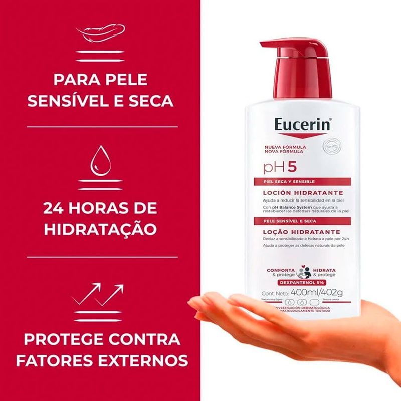 loção hidratante corporal eucerin ph5 pele sensivel e seca 400ml