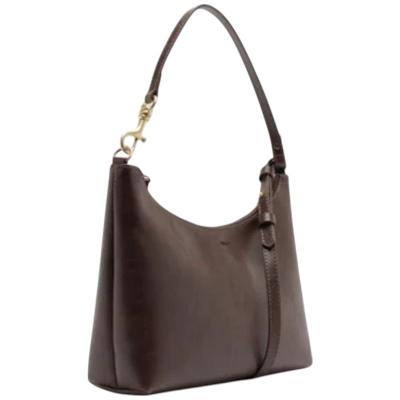 bolsa anacapri tiracolo pequena alça removível marrom (mp)