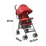 carrinho de bebê baby style umbrella vermelho e preto 2298 (mp)