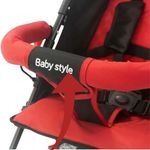 carrinho de bebê baby style umbrella vermelho e preto 2298 (mp)