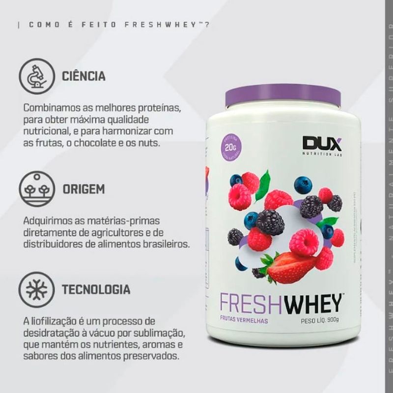 fresh whey dux nutrition frutas vermelas 450g