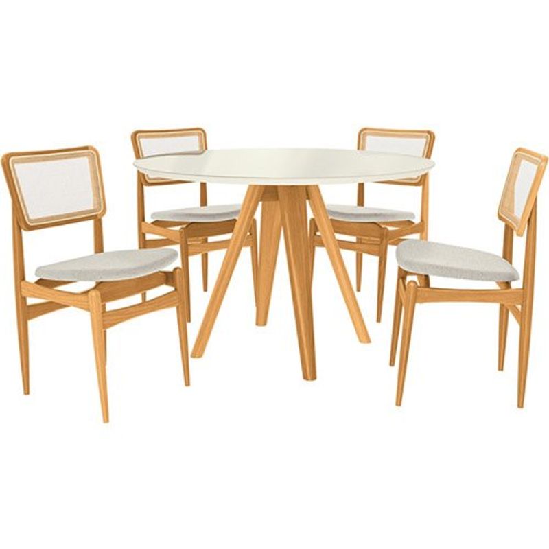 sala de jantar 5 peças kappesberg csj250ca carvalho e off white