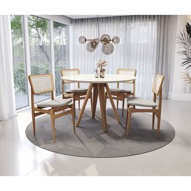 sala de jantar 5 peças kappesberg csj250ca carvalho e off white