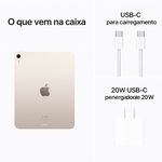 ipad air m2 tela 11" 128gb câmera 12mp touch id starlight a-bi