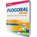 flogoral imune 8 pastilhas suplemento alimentar própolis zinco e vitamina c sabor mel e limão aché
