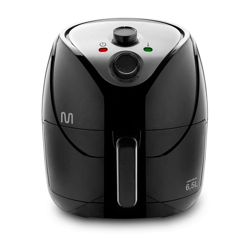 fritadeira elétrica air fryer multilaser 6,5l 127v go217 preto (mp)