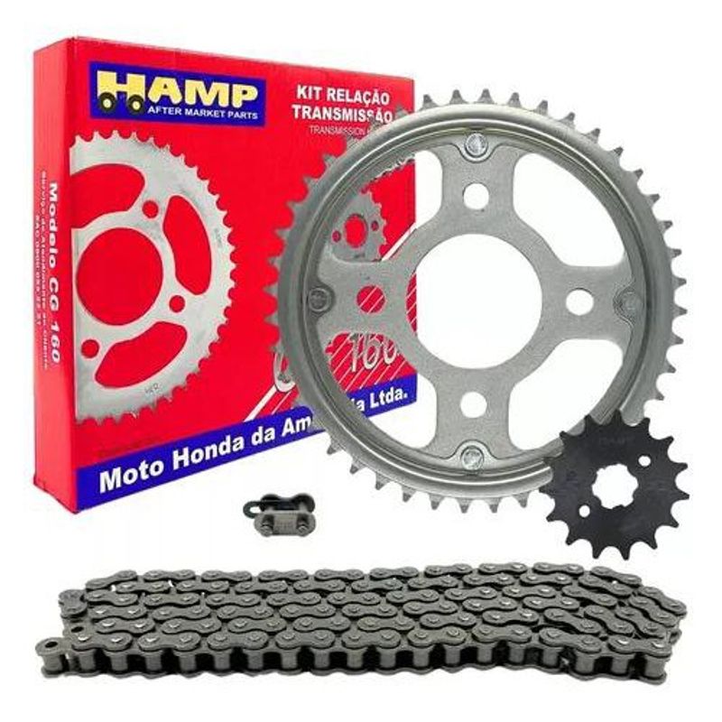 kit relação transmissão hamp cg/fan/titan 160 2016 a 2024 (mp)