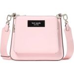 bolsa feminina 3 em 1 couro liso kate spade rosa pastel a-mbi