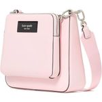 bolsa feminina 3 em 1 couro liso kate spade rosa pastel a-mbi