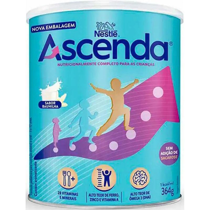 fórmula infantil ascenda nestlé baunilha 3 a 10 anos 364g