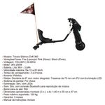 triciclo elétrico bel fix drift com led 36v/250w preto 942807 (mp)