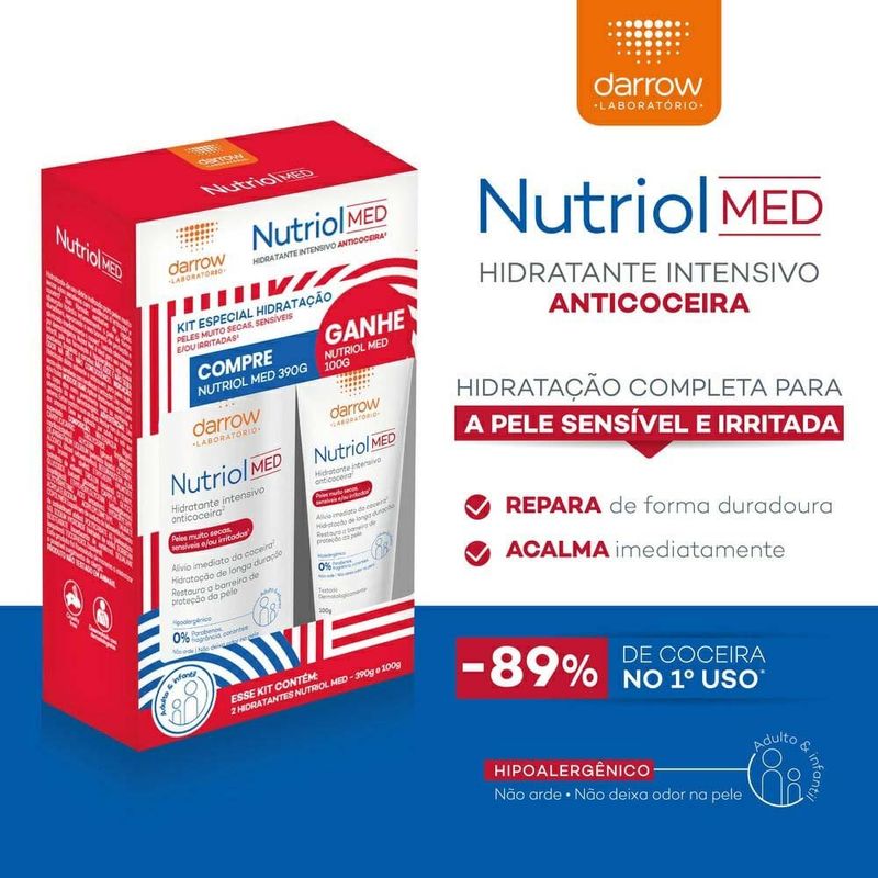 kit hidratante intensivo anticoceira 390g + 100g darrow nutriol