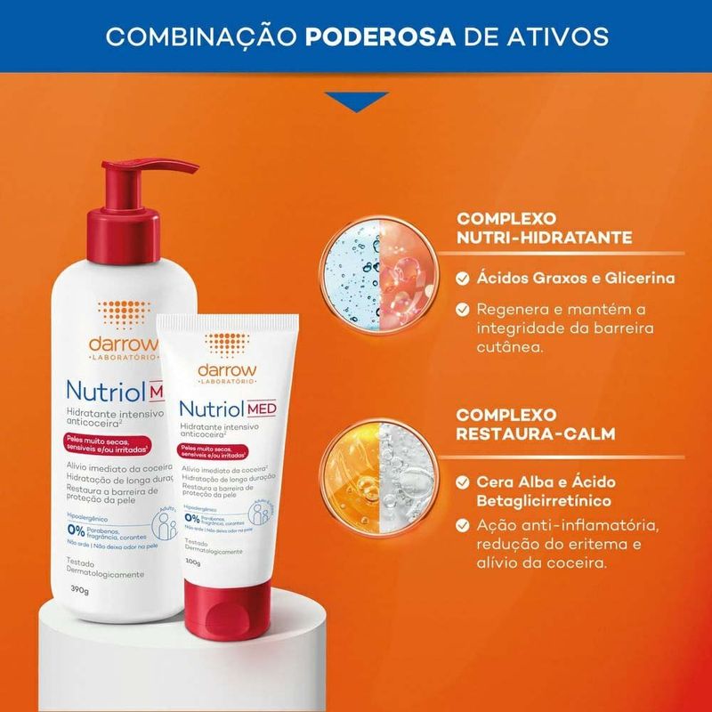 kit hidratante intensivo anticoceira 390g + 100g darrow nutriol