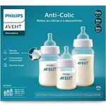 kit mamadeira anti-colic philips avent transparente 125ml + 260ml + 330ml