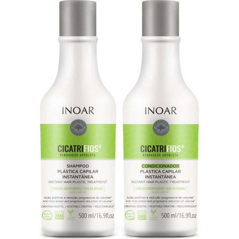 kit shampoo 500ml e condicionador 500ml inoar cicatrifios