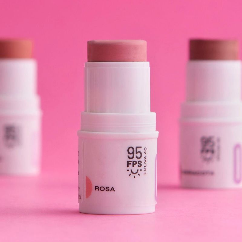 bastão 3 em 1 blush batom e sombra ollie fps95 terracota