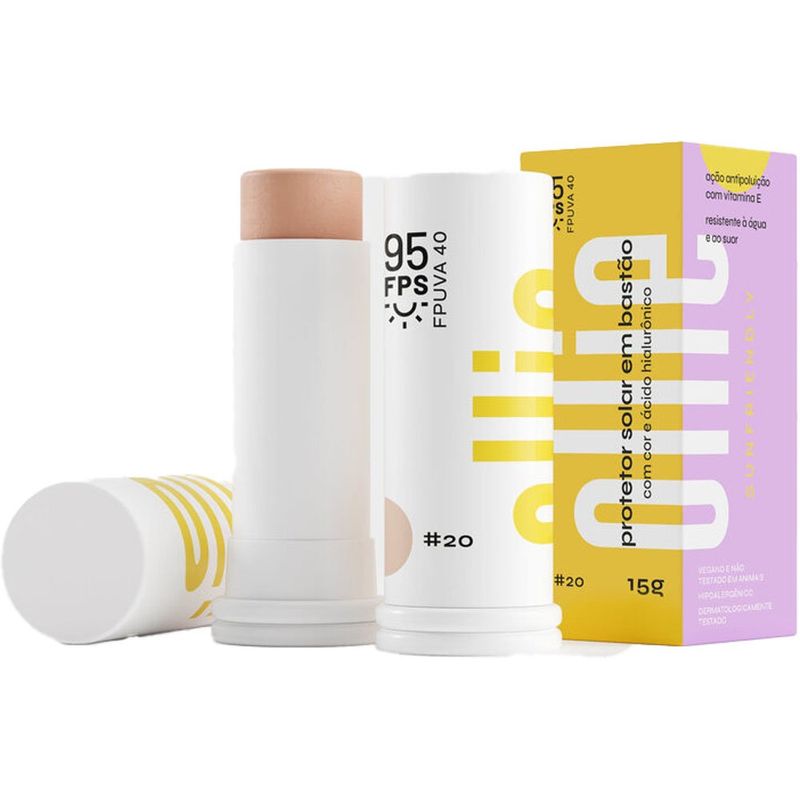 protetor solar em bastão ollie fps95 cor #20 15g