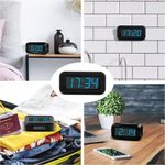 despertador digital pequeno kwanwa led preto/azul a-mbi