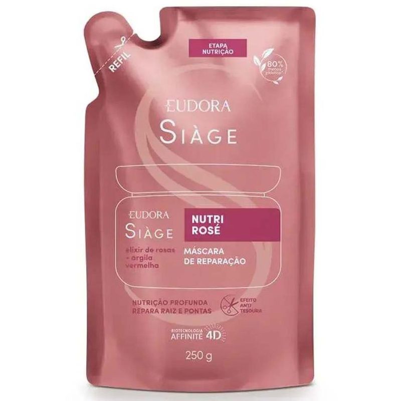 máscara de reparação eudora siàge nutri rosé 250g refil