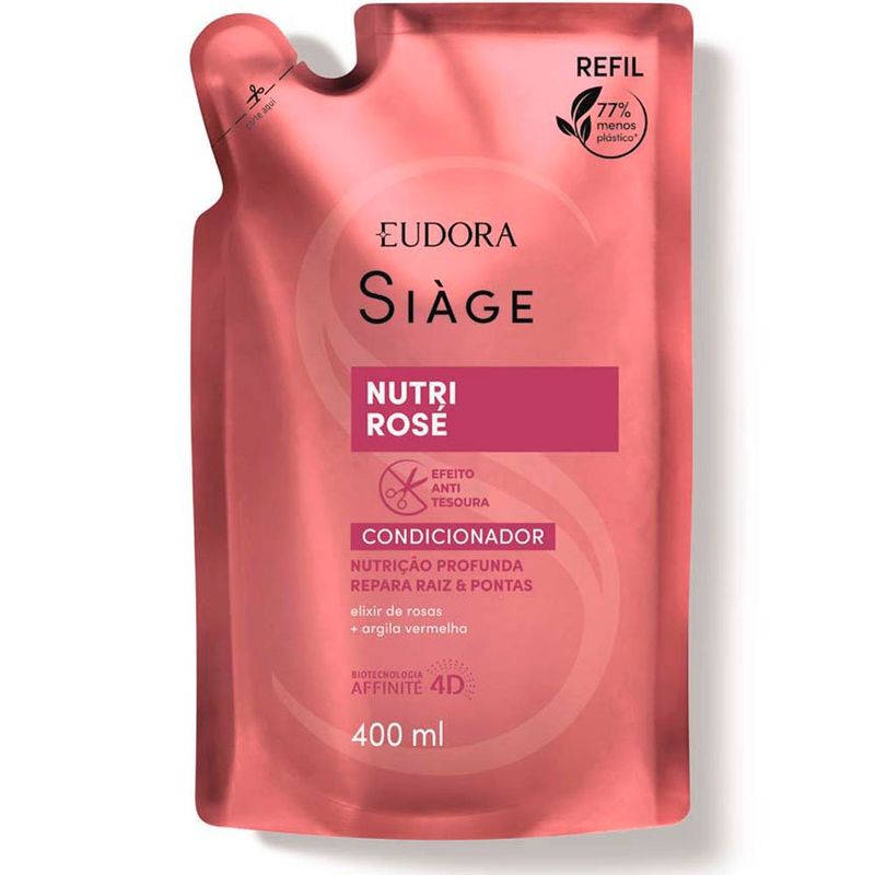 condicionador eudora siàge nutri rosé 400ml refil
