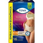 roupa íntima tena pants discreet nude p/m 16 unidades