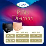 roupa íntima tena pants discreet nude p/m 16 unidades